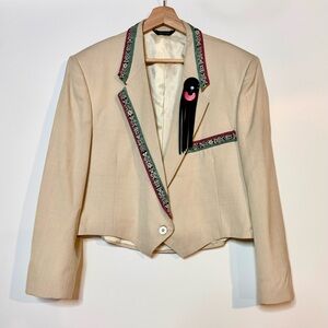 Matador jacket with embellishments (men’s wear jacket up-cycled)
